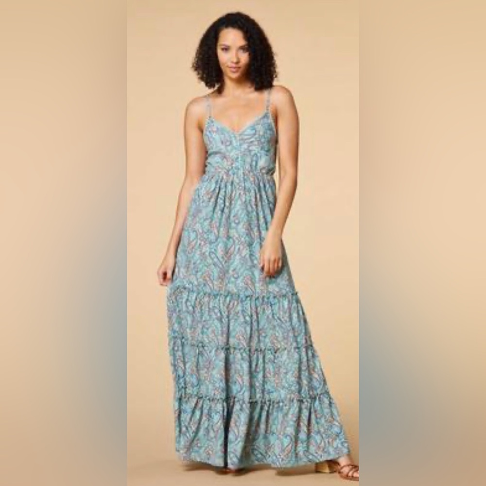 NWT XL Versona Maxi Dress light & flowy smocked back and adjustable straps
